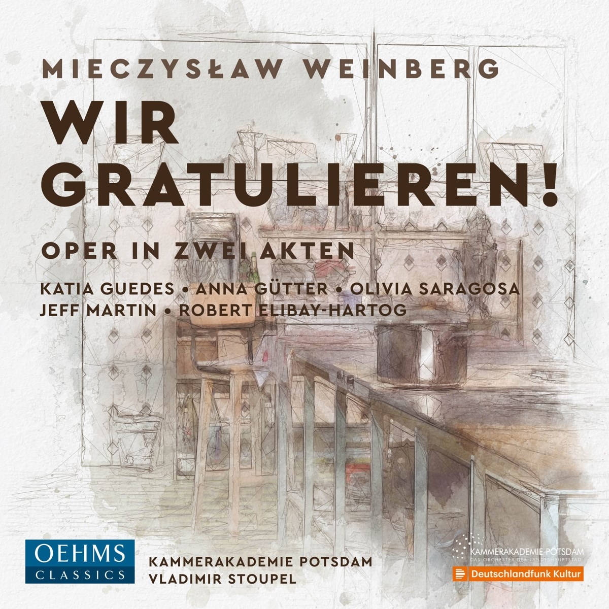 Afbeelding van Kátia Guedes, Anna Gutter, Olivia Saragosa, Jeff Martin, Robert Elibay-Hartog, Kammerakademie Potsdam, Vladimir Stoupel - Weinberg: Congratulations!