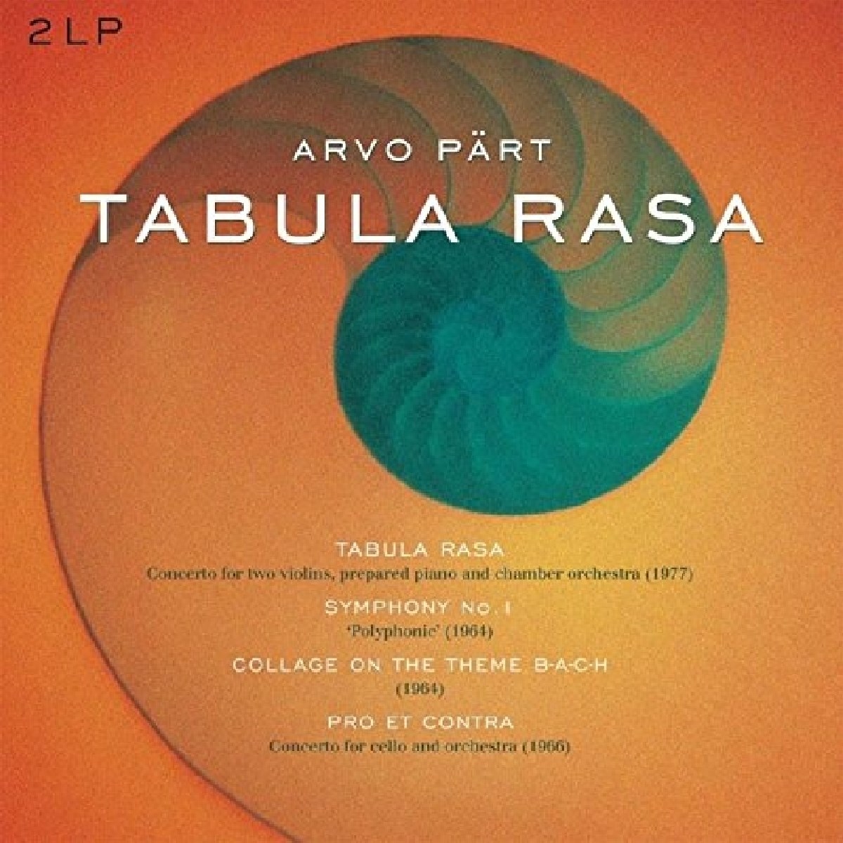 Afbeelding van Tabula Rasa/Symphony 1/Collage On A Theme B-A-C-H/Pro Et Contra