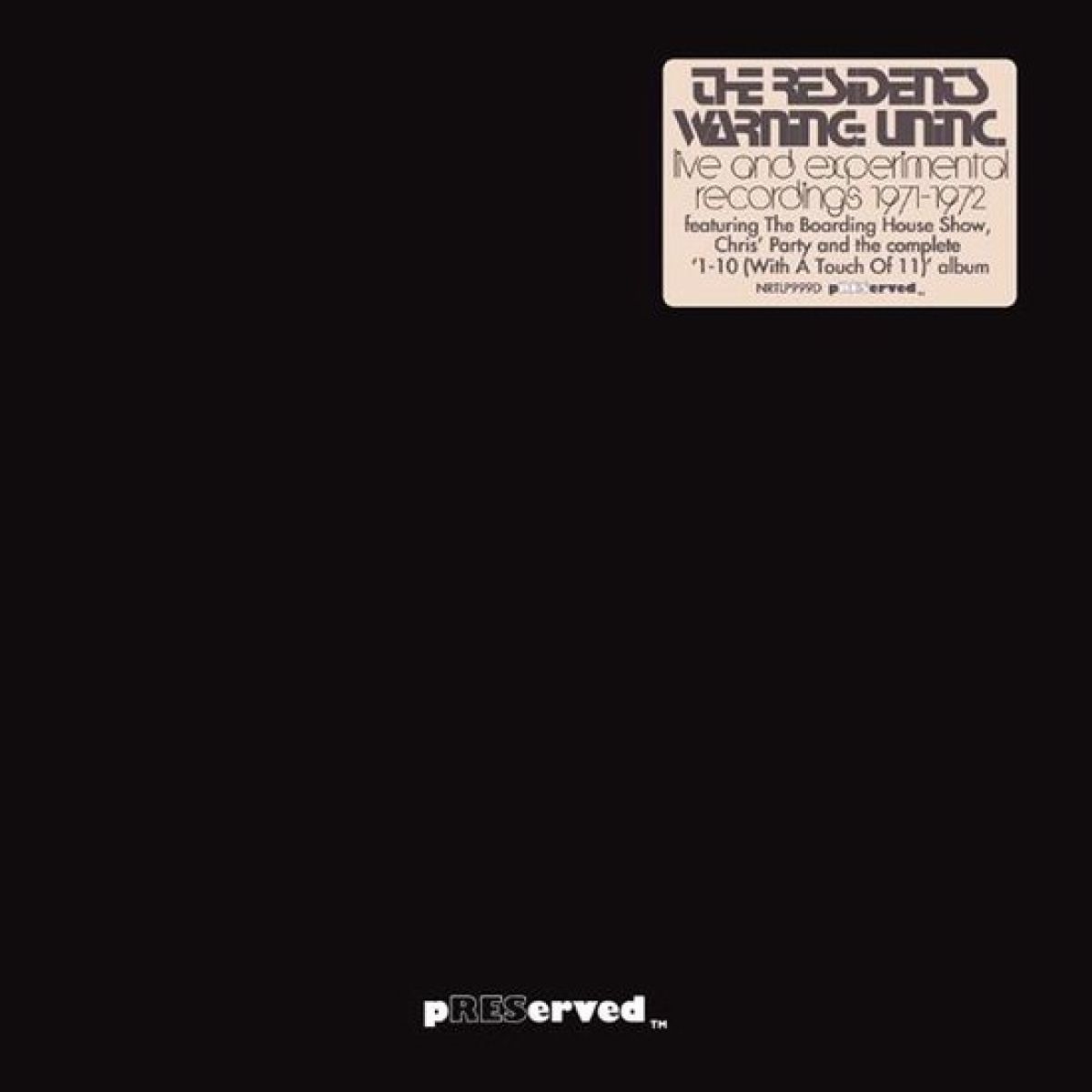 Afbeelding van The Residents - Warning: Uninc. (Live And Experimental Recordings 1971-1972)