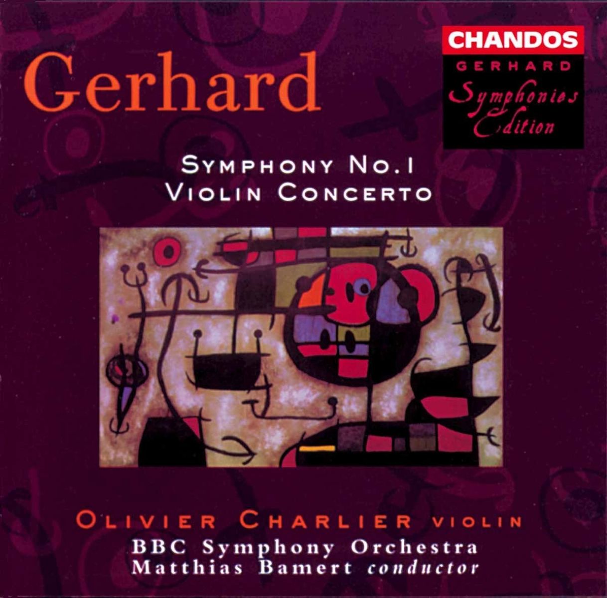 Afbeelding van Olivier Charlier, BBC Symphony Orchestra, Matthias Bamert - Gerhard: Symphony No. 1